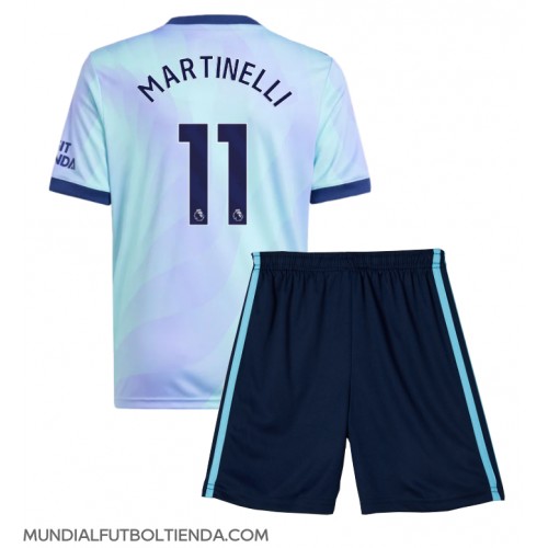 Camiseta Arsenal Gabriel Martinelli #11 Tercera Equipación Replica 2024-25 para niños mangas cortas (+ Pantalones cortos)